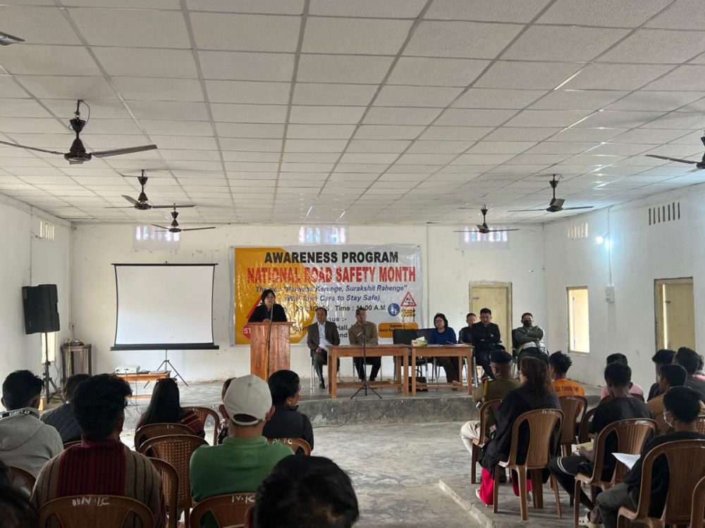 Awareness programme on road safety held at Town Hall, Niuland on January 29.